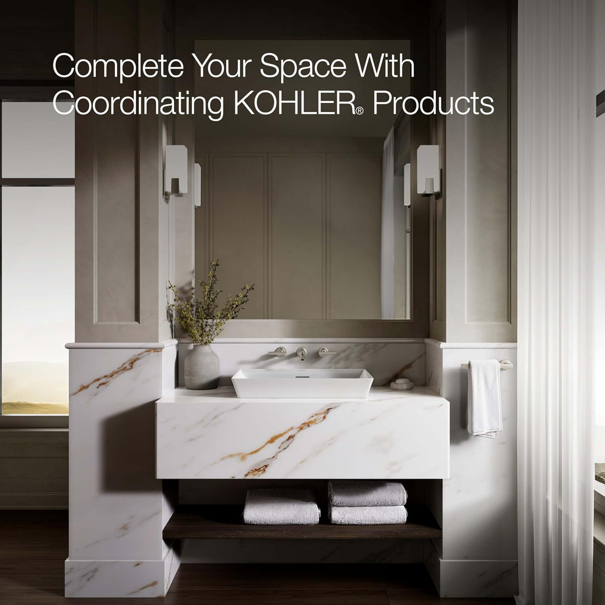 KOHLER Brazn Rectangle Vessel Bathroom Sink