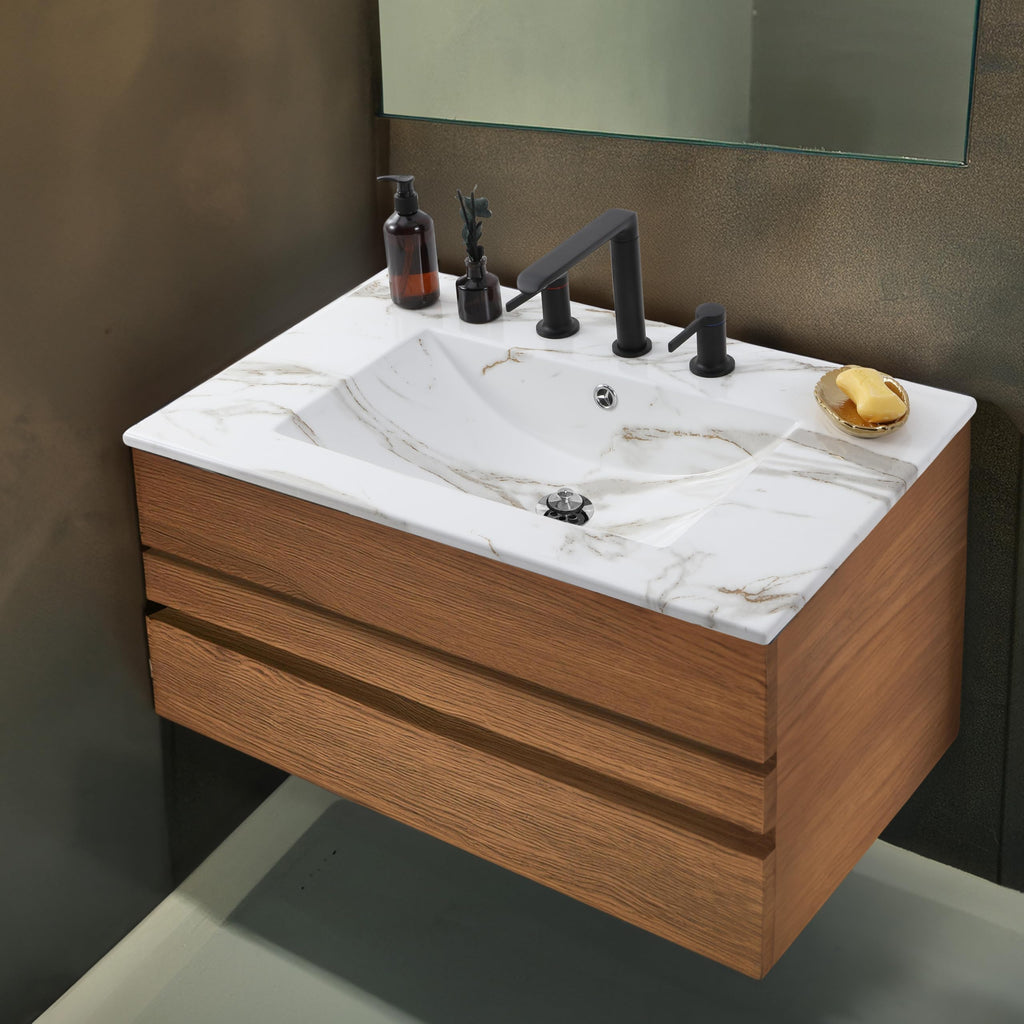 JONATHAN Y Ancillary 30" Bathroom 3-Hole Sink Top, White