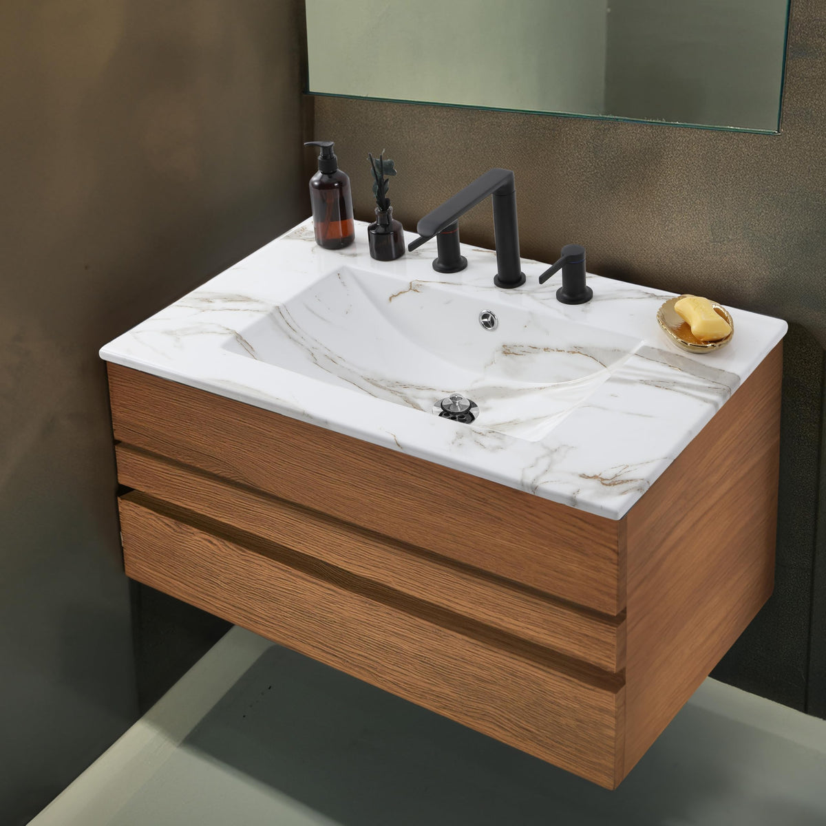 JONATHAN Y Ancillary 30" Bathroom 3-Hole Sink Top, White