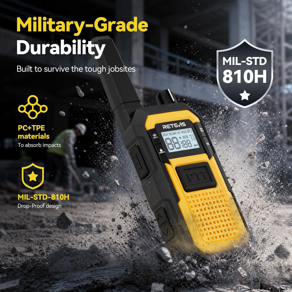 Retevis RB48 Military-Standard & IP67 Waterproof Walkie Talkies Long Range
