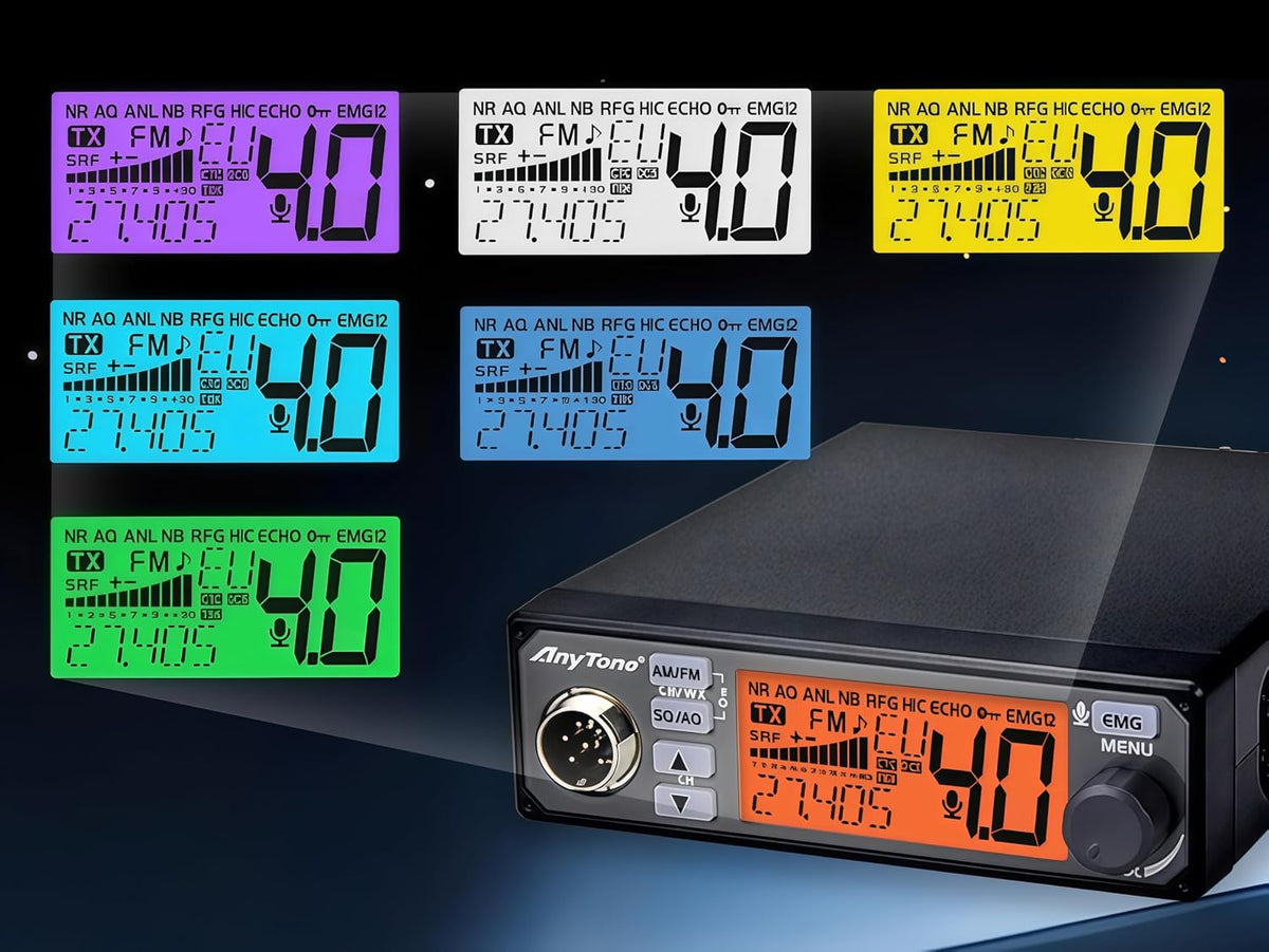 AnyTone AT-500M II CB Radio Kit with 27MHz Magnetic Antenna, AM/FM, NRC