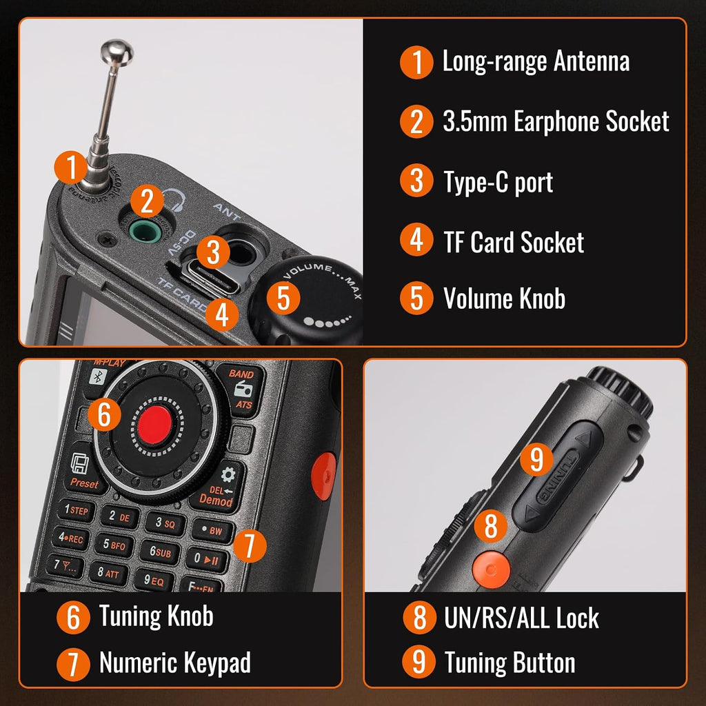 Raddy RF780 Portable Shortwave Radios SSB All Band Receiver