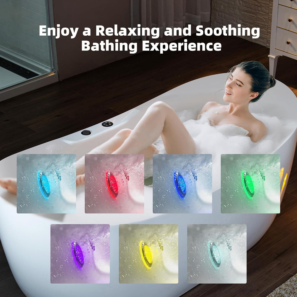 WOODBRIDGE 72"Ã35-3/8" Double Slipper Whirlpool&Air, Heated Soaking Bathtub
