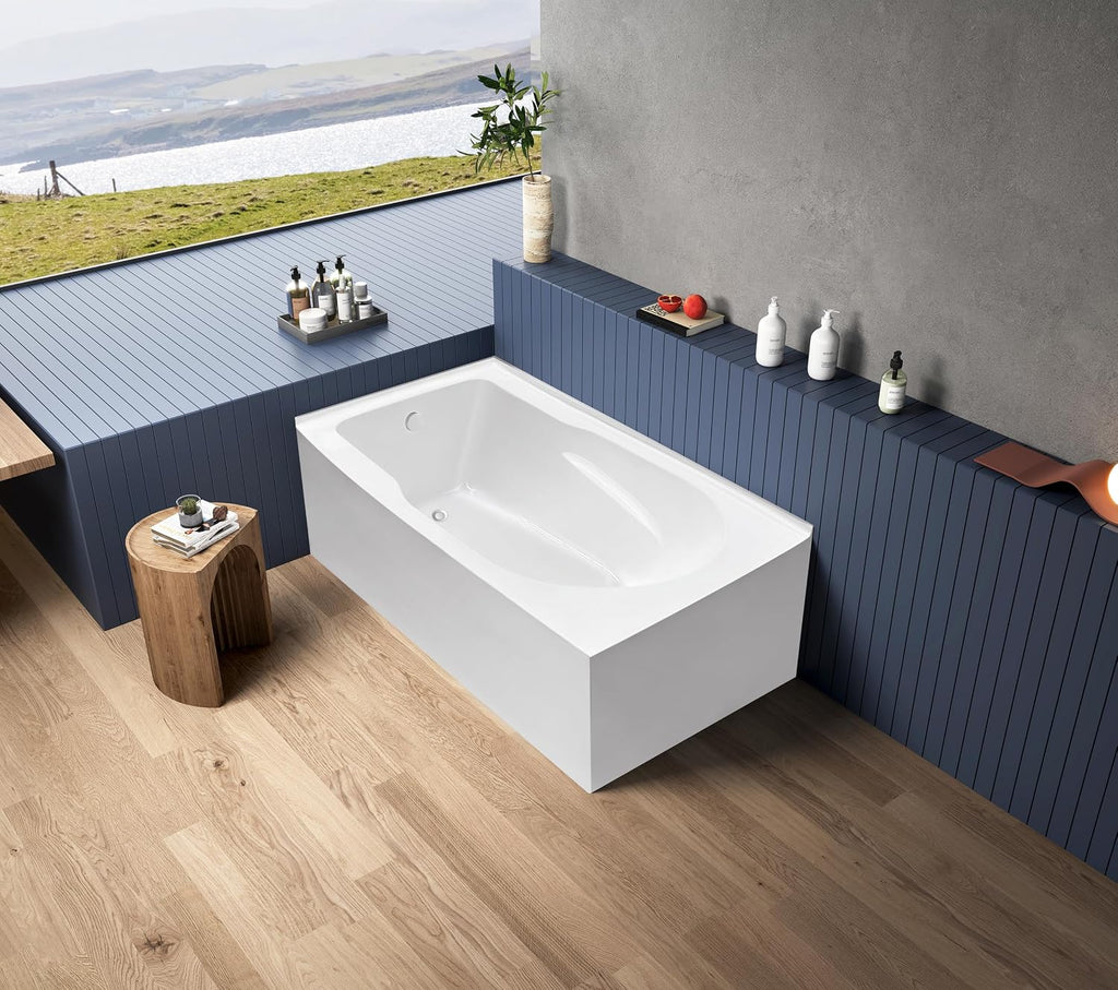 Kingston VTAM6032L21TS 2-Wall Corner Alcove Tub, Glossy White