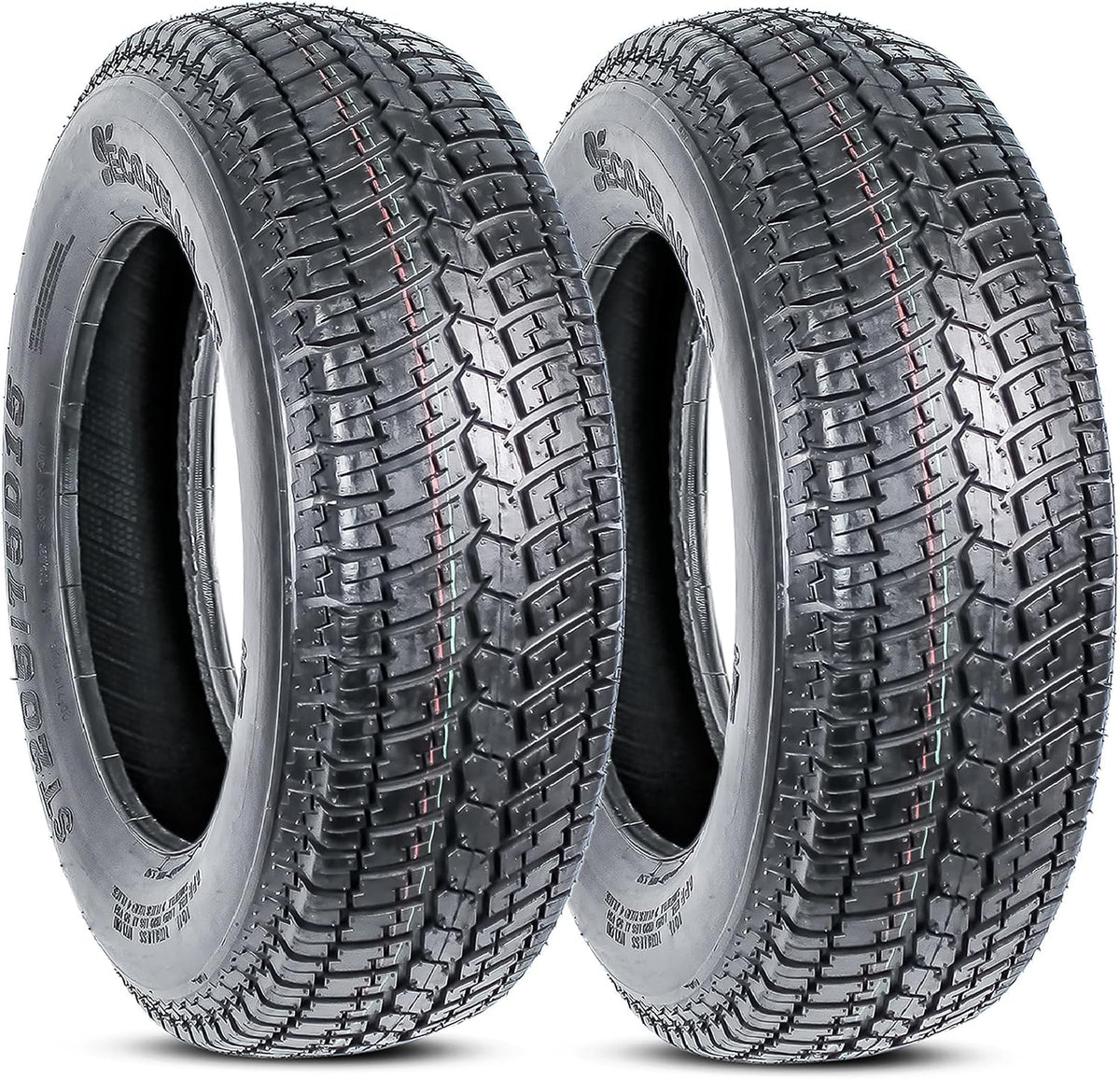 eCustomrim 2-Pack ST205/75D15 15 Inch DEEP TREAD Trailer Tire Load Range C