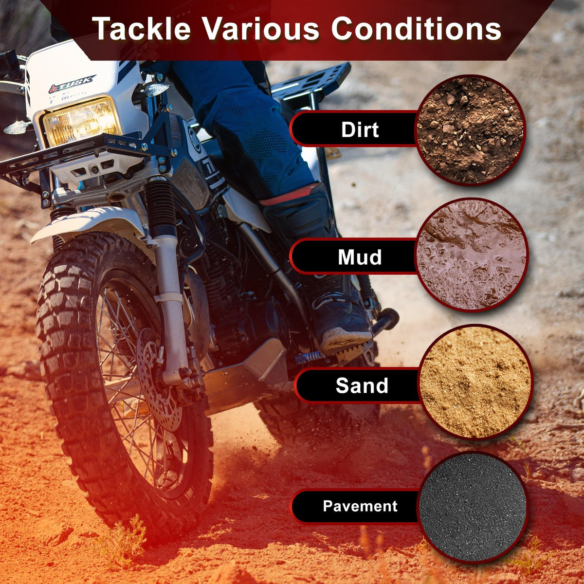 Tusk Waypoint Adventure Motorcycle Tire Set ¨C 90/90-21 Front & 130/90-17 Rear (68R) Tube Type