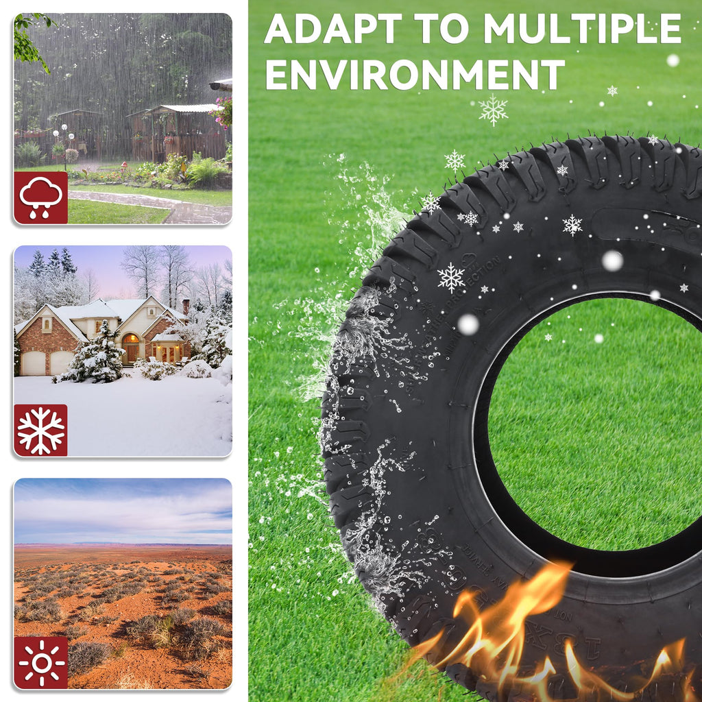YITAMOTOR 20x10.00-8 Lawn Mower Tires, 4 Ply Tubeless Tractor Turf Tire