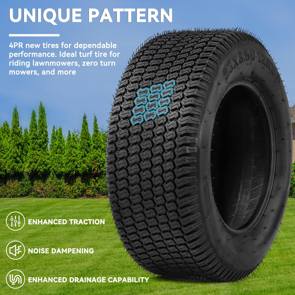 YITAMOTOR 20x10.00-8 Lawn Mower Tires, 4 Ply Tubeless Tractor Turf Tire
