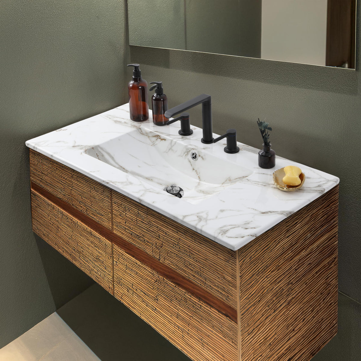 JONATHAN Y Ancillary 30" Bathroom 3-Hole Sink Top, White