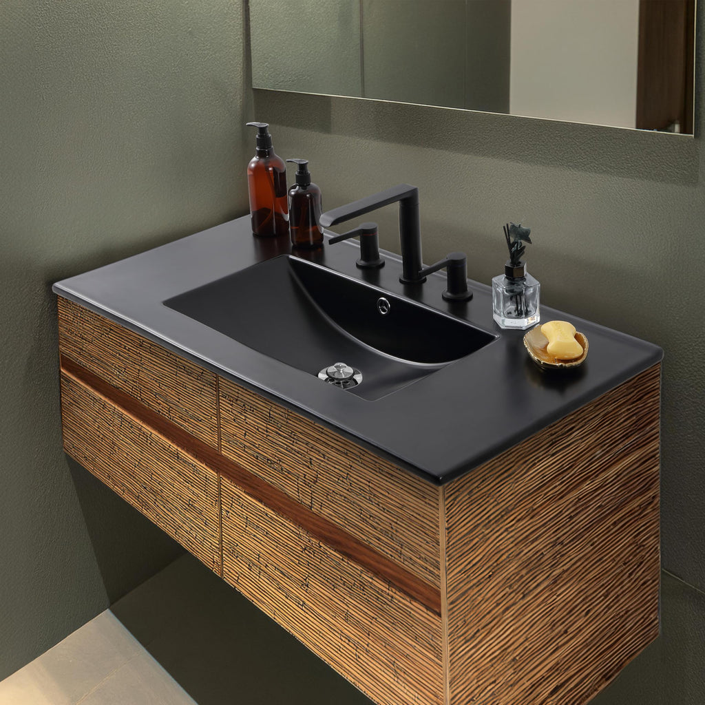 JONATHAN Y Ancillary 30" Bathroom 3-Hole Sink Top, White