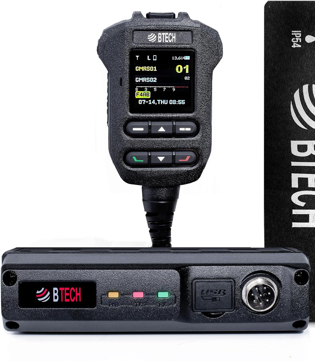 BTECH GMRS-50PRO IP54 Weatherproof 50-Watt GMRS Base Station Radio with Bluetooth, GPS, NOAA, and Advanced Features, Dual Band (VHF/UHF) Scanner, Long Range Two-Way GMRS Walkie Talkie
