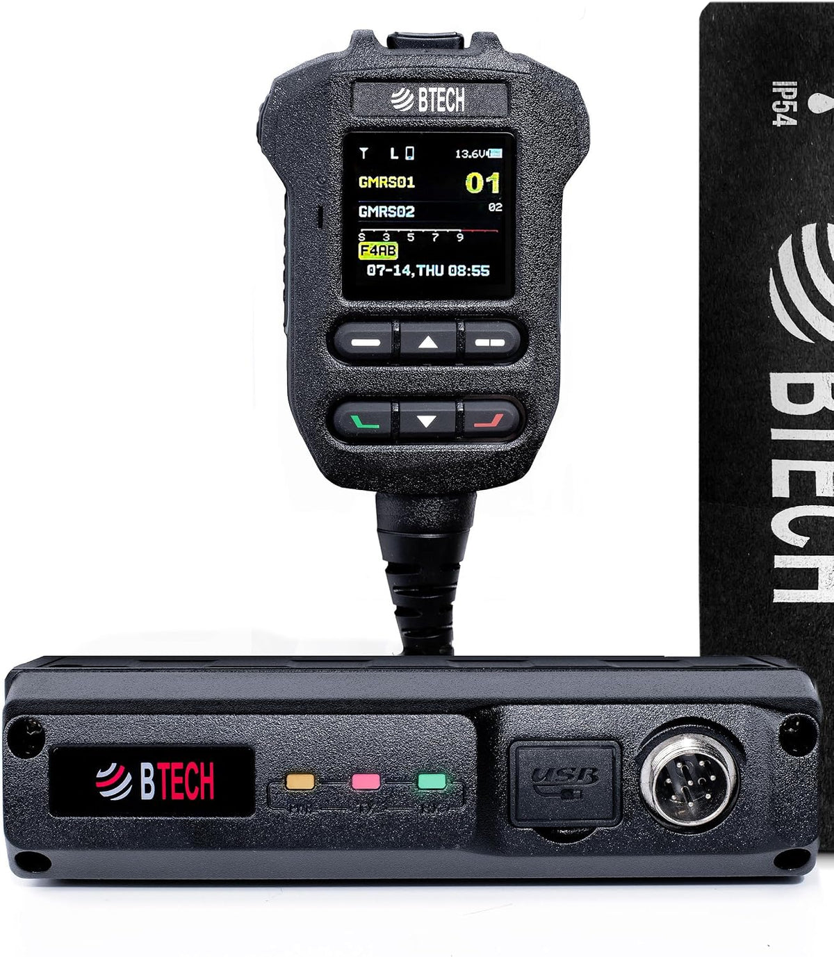BTECH GMRS-50PRO IP54 Weatherproof 50-Watt GMRS Base Station Radio with Bluetooth, GPS, NOAA, and Advanced Features, Dual Band (VHF/UHF) Scanner, Long Range Two-Way GMRS Walkie Talkie
