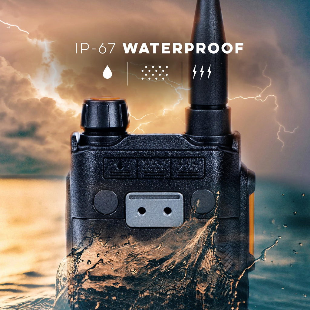 BTECH UV-PRO (TAN) IP67 Dual Band VHF/UHF Two-Way Radio - APRS, Bluetooth, GPS, Text Messaging, Aviation Band Scanner, NOAA Weather Alerts, USB-C Rechargeable Battery