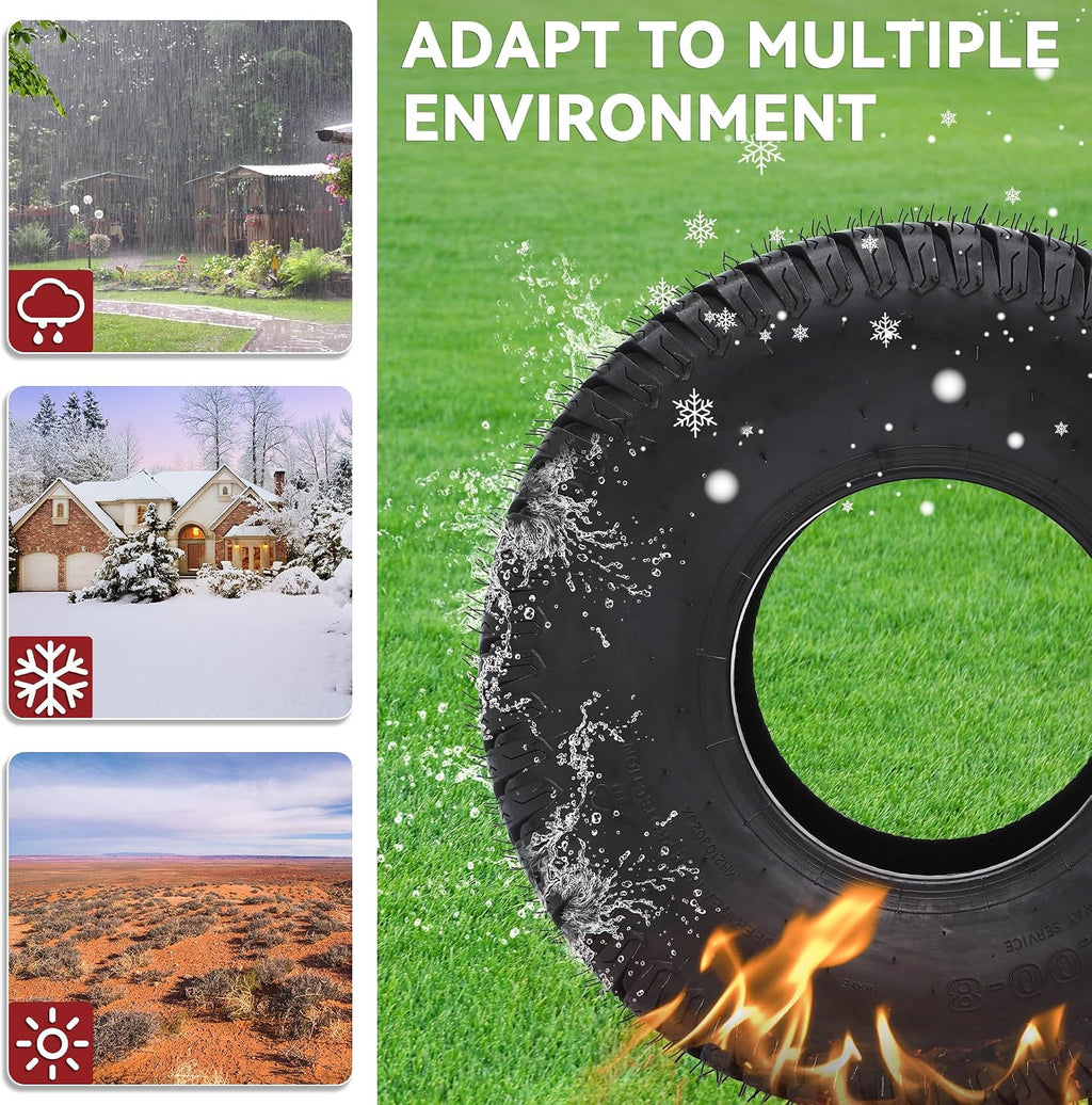 YITAMOTOR 20x10.00-8 Lawn Mower Tires, 4 Ply Tubeless Tractor Turf Tire