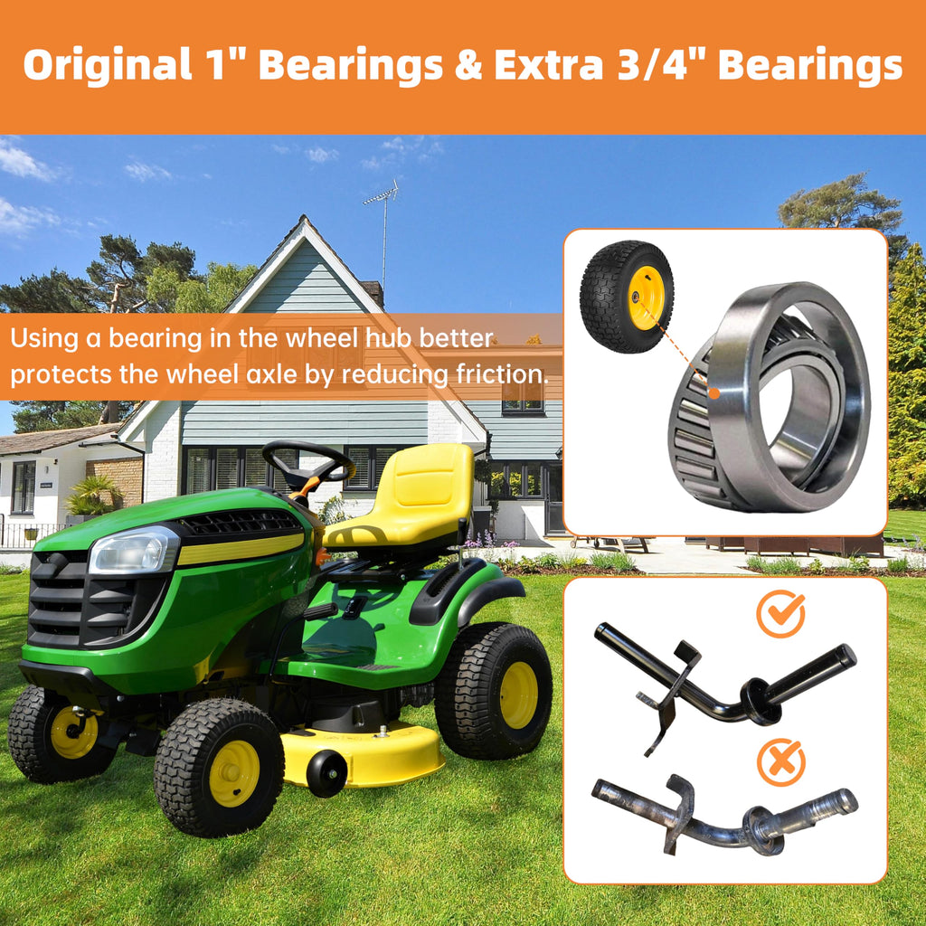 2-Pack 20x10.00-8 Tubeless Lawn Mower Rear Tire and Wheel Assembly, 4-Ply.