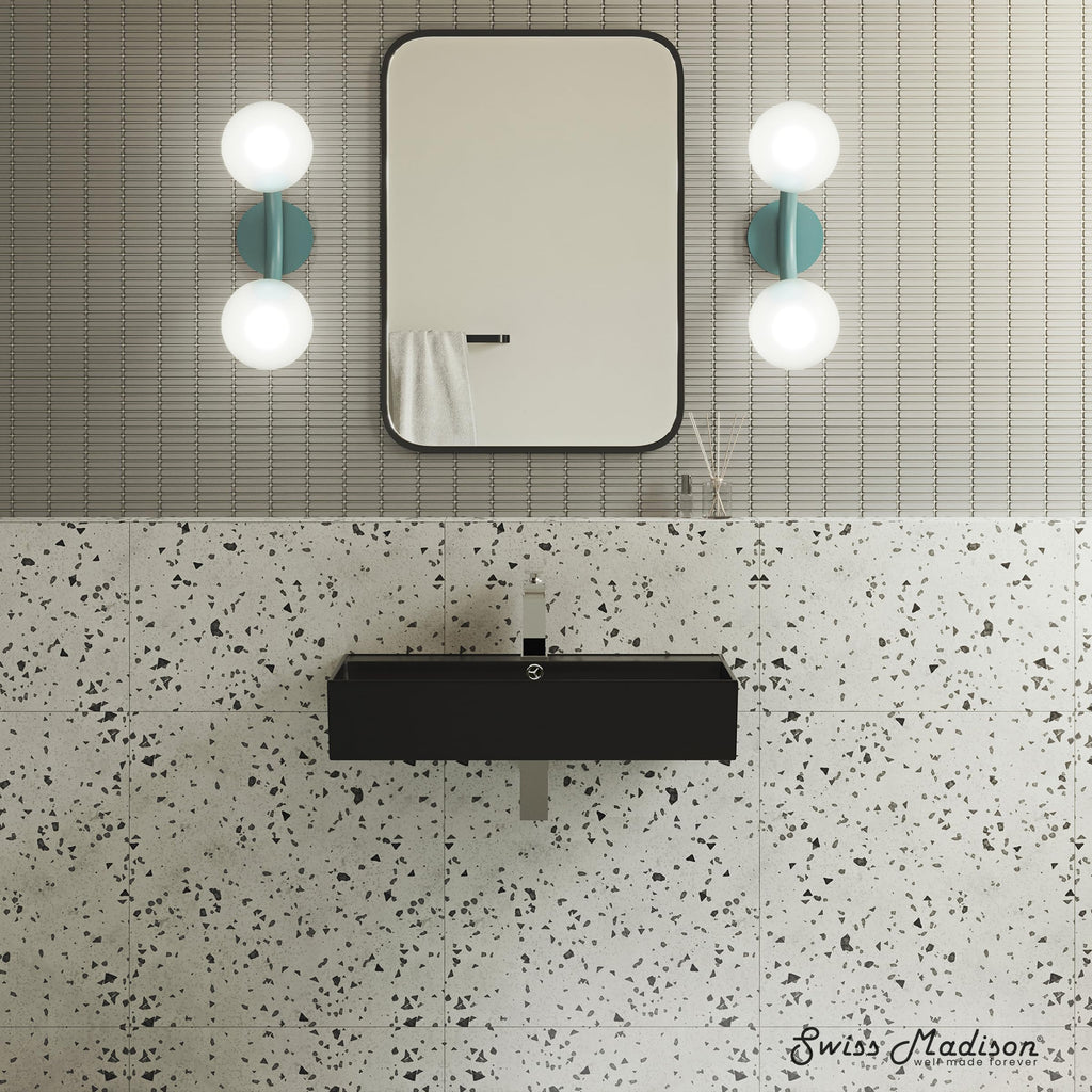 Claire 30" Rectangle Wall Mount Bathroom Sink in Glossy White