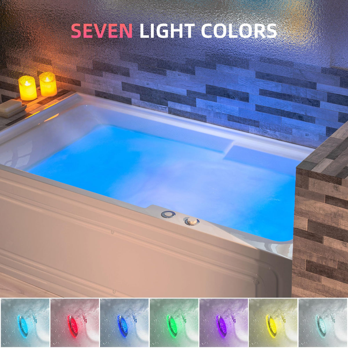WOODBRIDGE 60" Alcove Acrylic Rectangular Whirlpool Heated Jetted Tub in White with Left Drain, Chrome pop-up Drain Included BS6030L